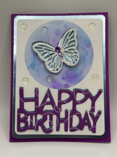 HAPPY BIRTHDAY BUTTERFLY 4 x 6 COLORFUL Handmade Greeting Card