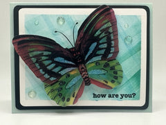 HOW ARE YOU BUTTERFLY 4 x 6 Handmade Greeting Card